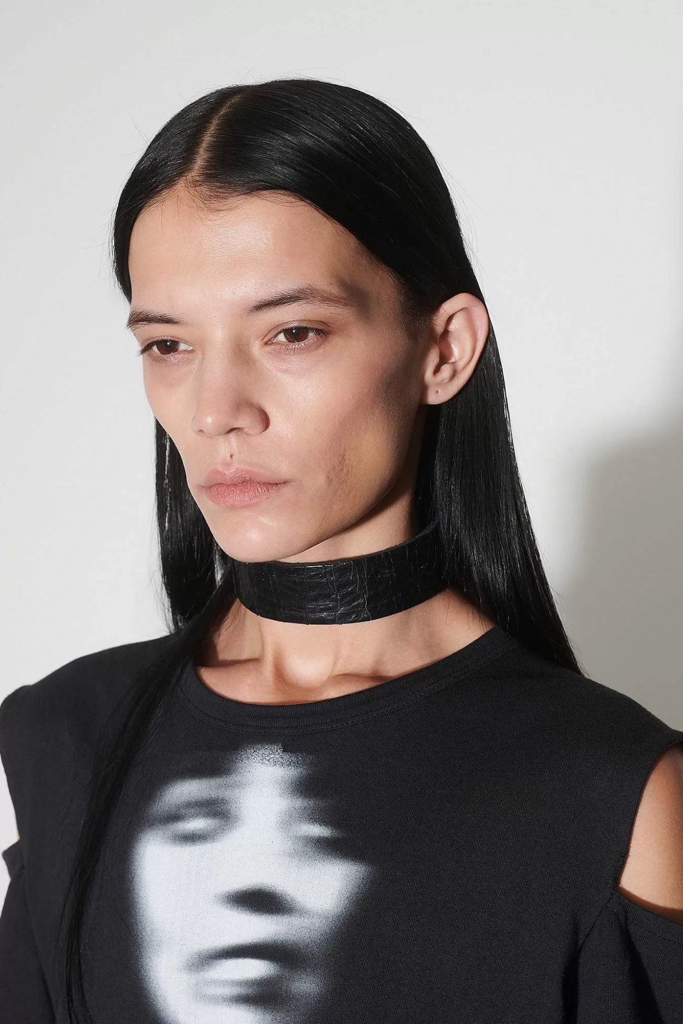 3 Cm Choker Laser Crack Sort Læder^Our Legacy Store