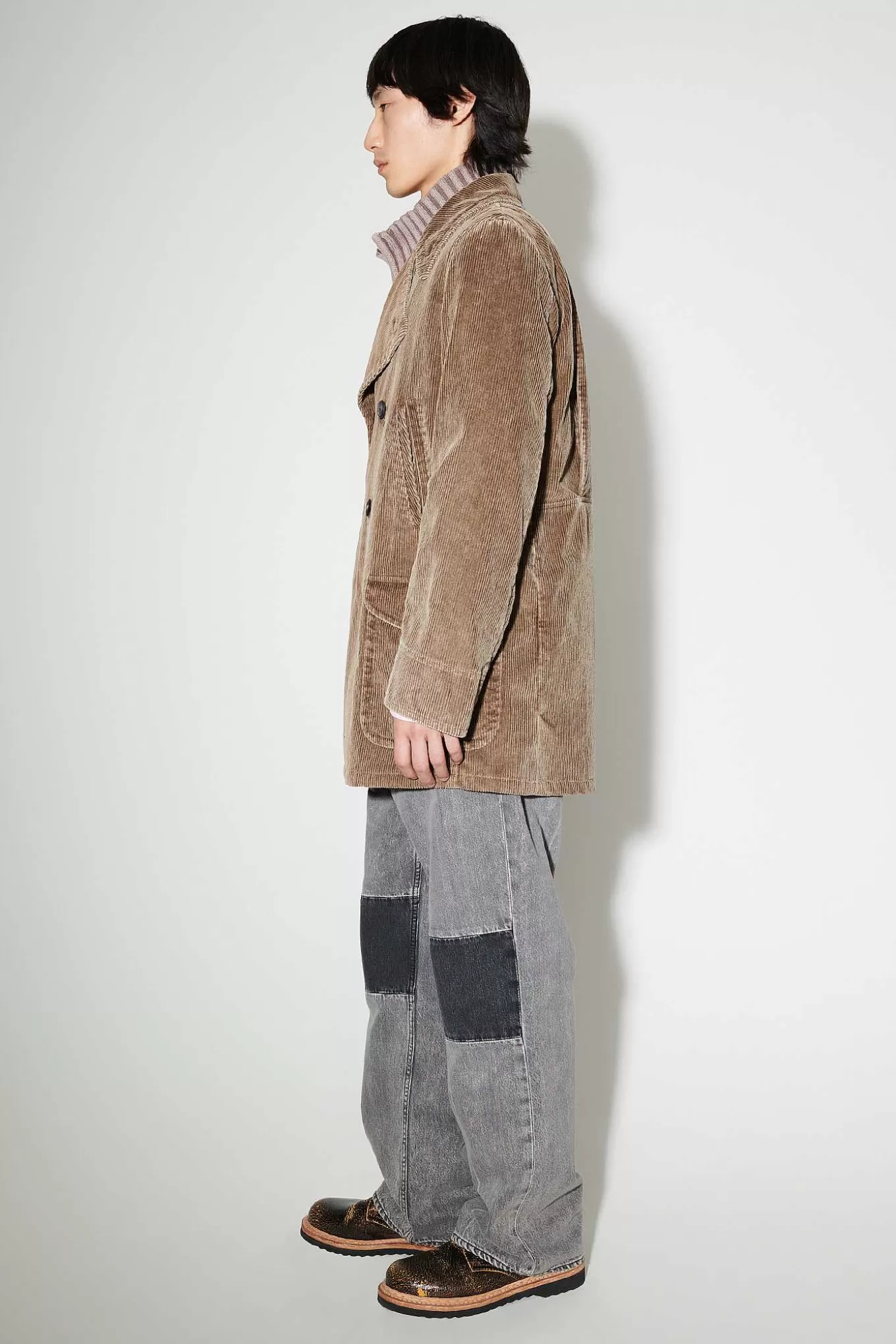 Cropped Biker Trench Brown Enzyme Cord^Our Legacy Sale