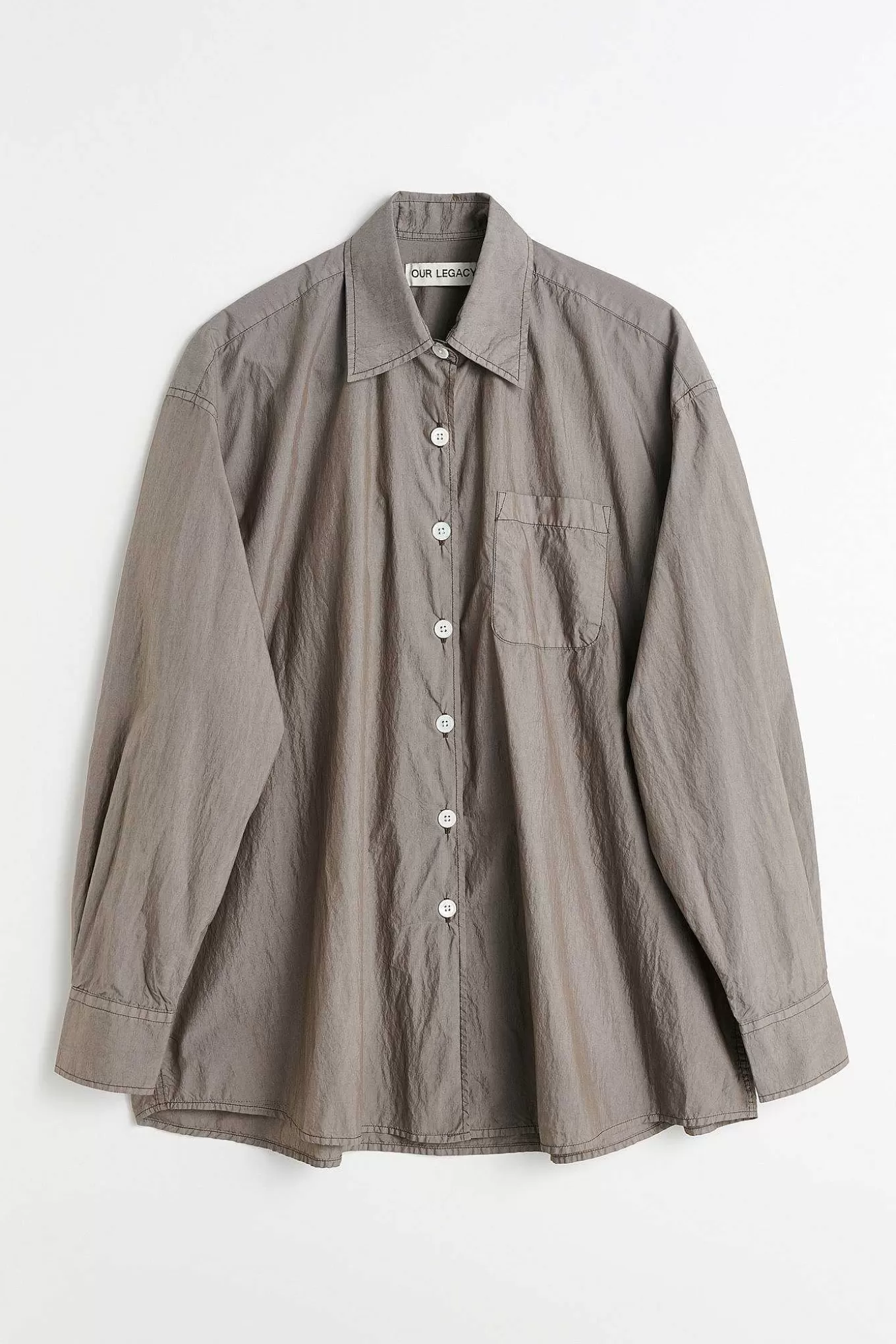 Lant Skjorte Stone Khaki Faldskaerm Poplin^Our Legacy Shop