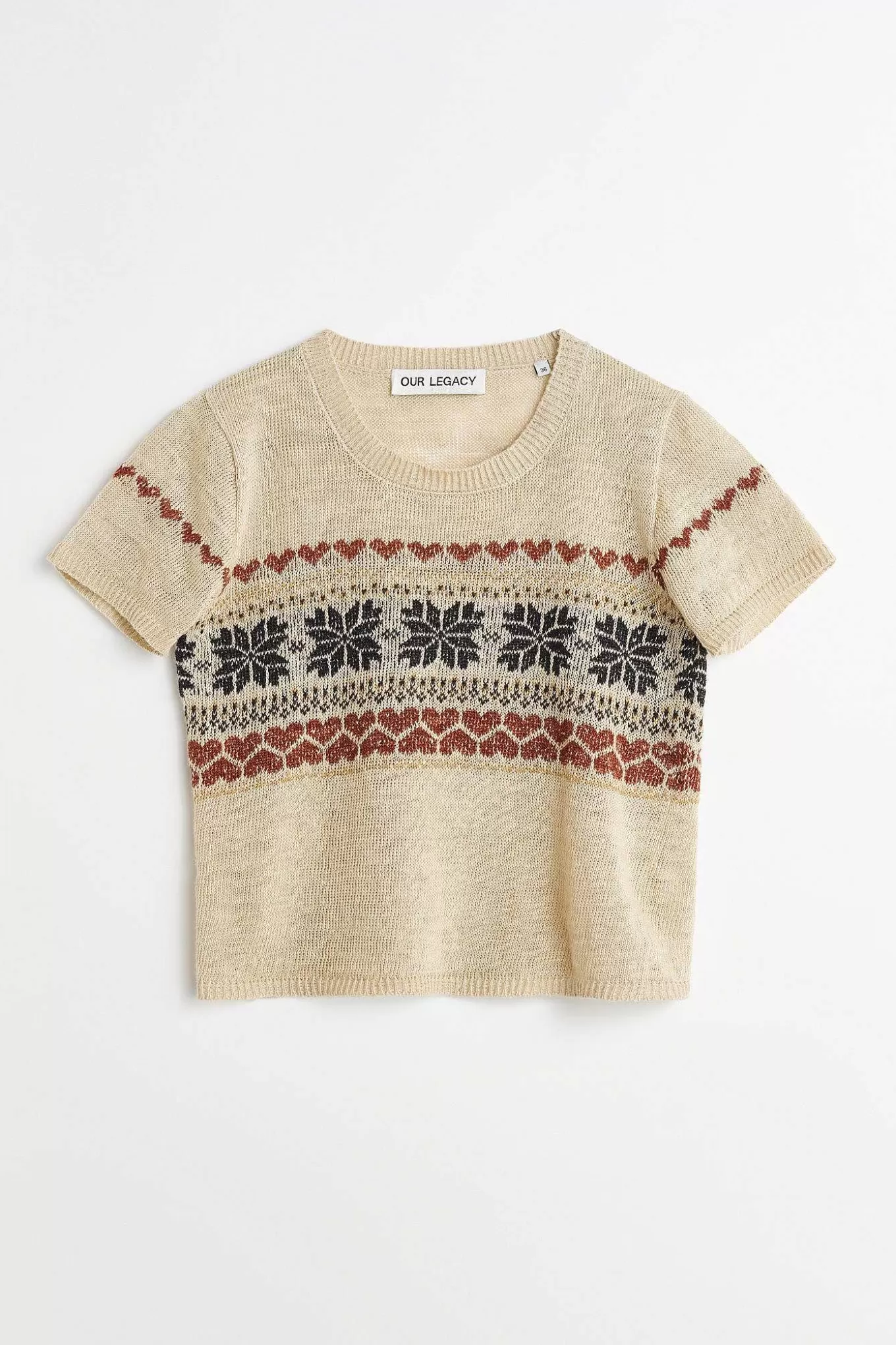 Strikket Cropped T-Shirt Snow Fairisle Hamp^Our Legacy Outlet